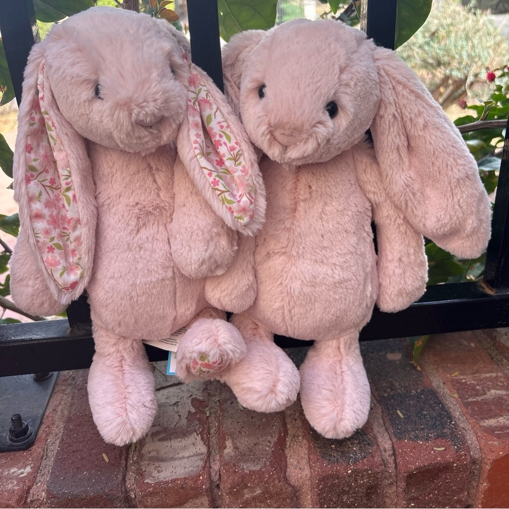 Jellycat bundle BASHFUL BLUSH &  BLOSSOM BLUSH CHERRY BUNNY Authentic NWTs